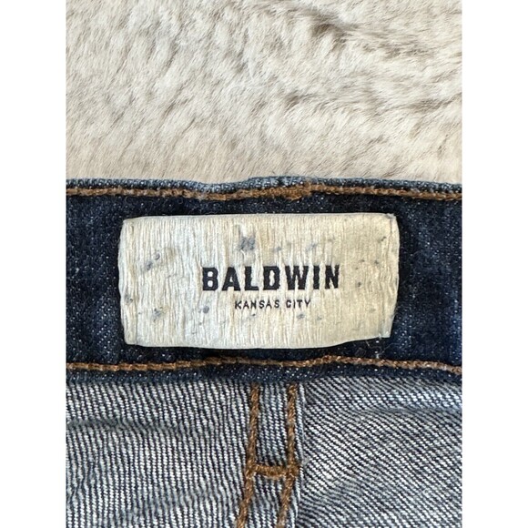 Baldwin Jeans Henley Slim Straight Denim Button Fly Blue Indigo Selvedge 34x32 - Picture 4 of 11
